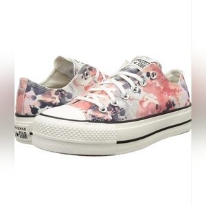 Womens Sz‎ 8.5 Pink & White Converse CTAS Lift Ox Platform Sneakers